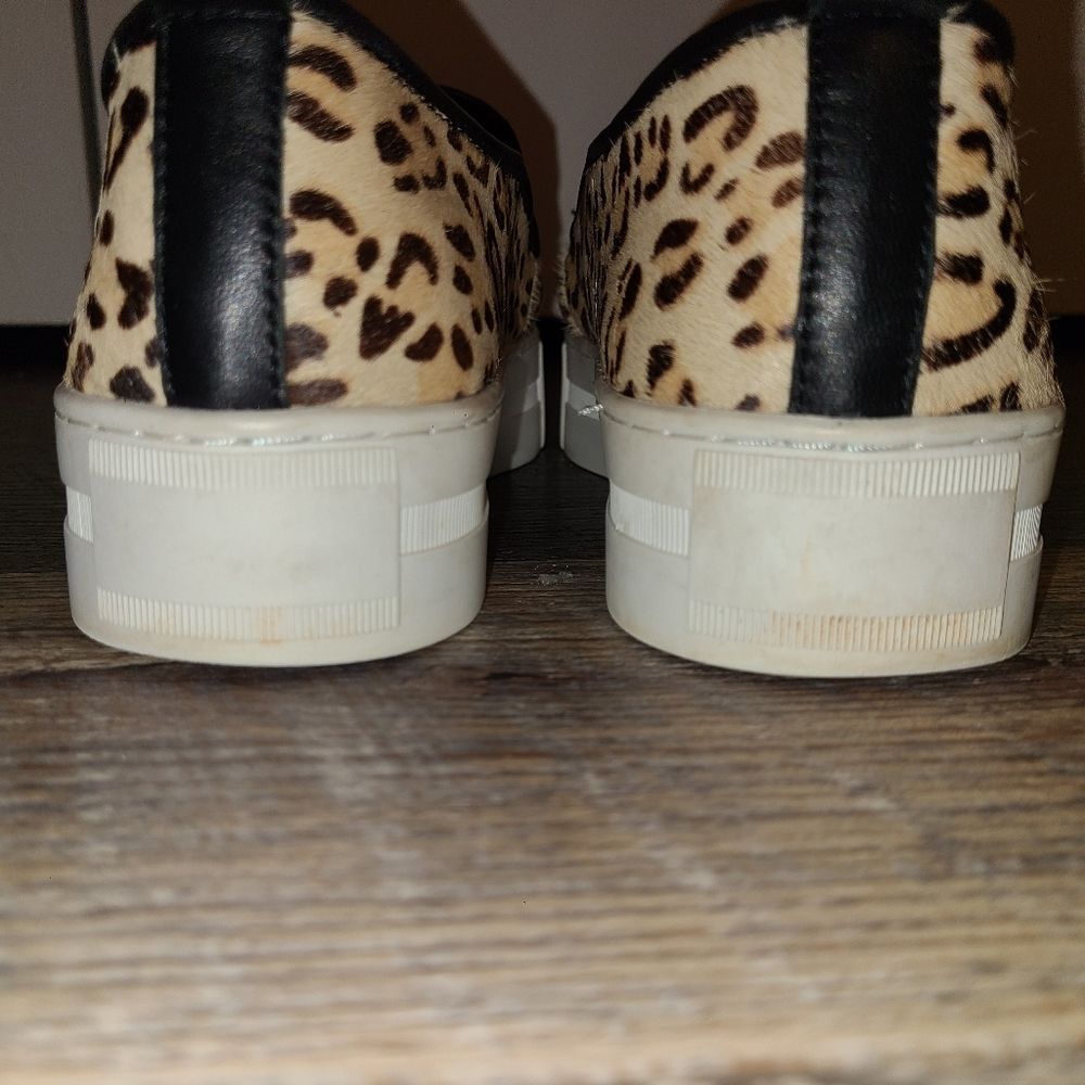Halogen Leopard Print Calf Hair Platform Slip on Sneakers - Picture 9 of 14
